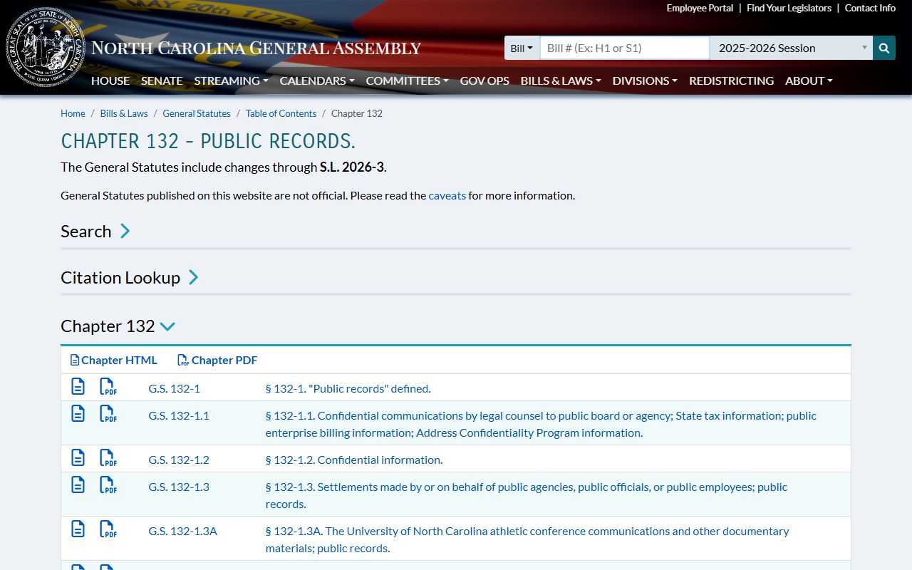 Harnett County court charges Chapter 132 public records source