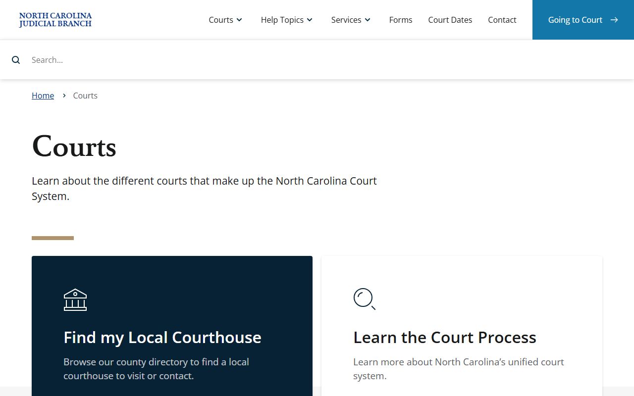 Harnett County court dockets North Carolina courts hierarchy source