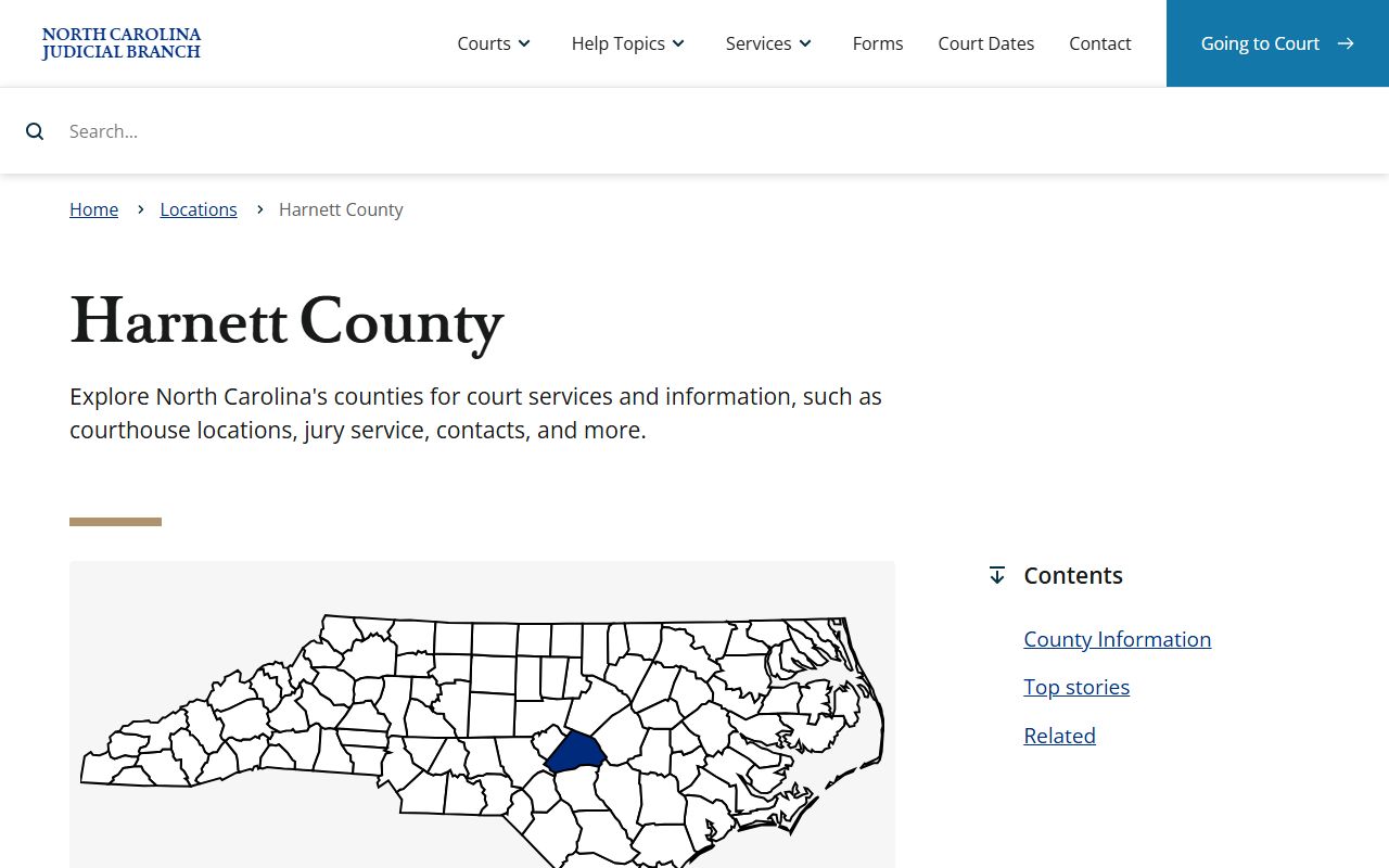 Harnett County Court records NC Judicial Branch county source