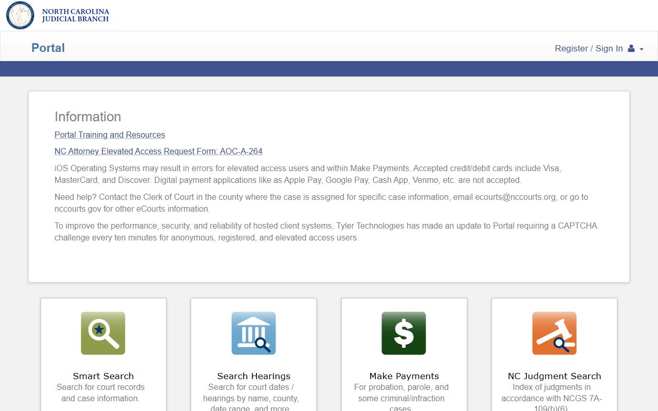 Harnett County Court eCourts Portal source